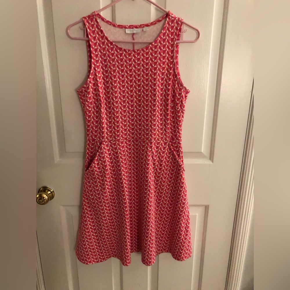 New York & Company Pink Houndstooth Dress